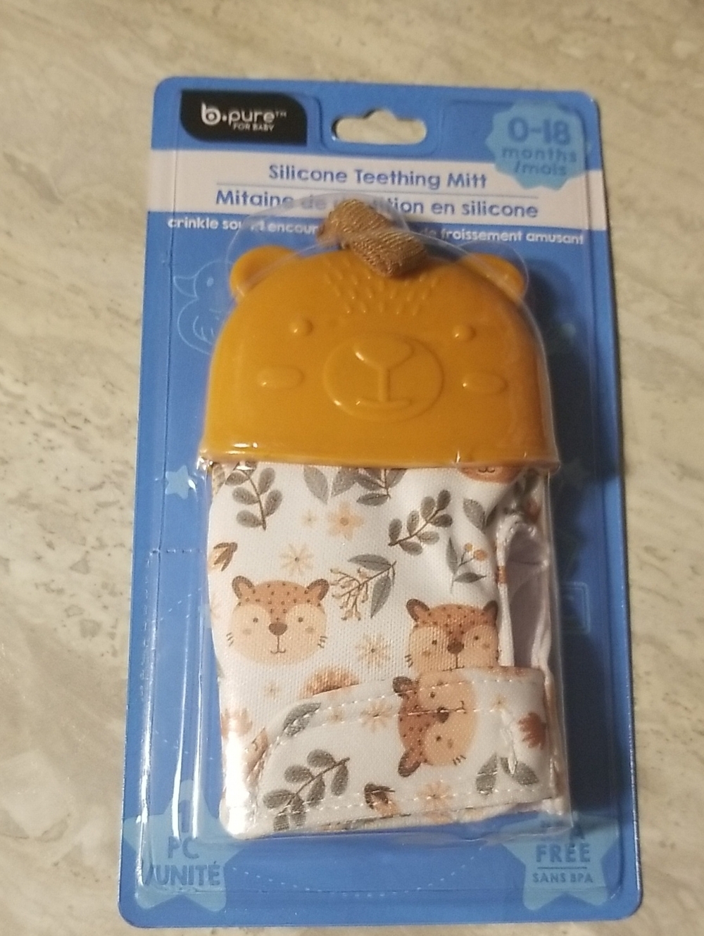 B.Pure Silicone Teething Mitt